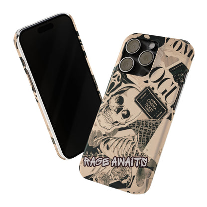 Rage Awaits Skull Collage Slim Phone Case — Magnetic Impact Protection