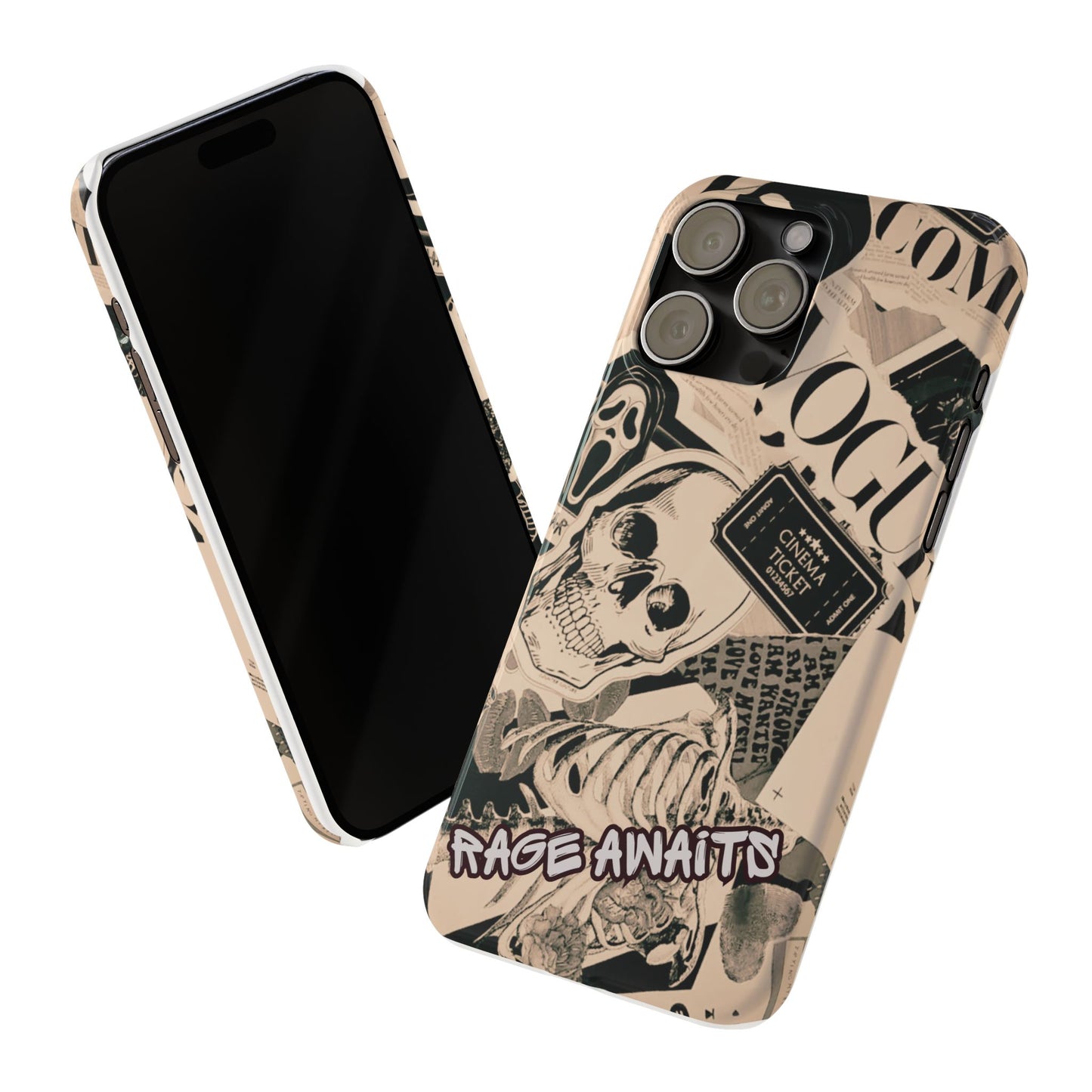 Rage Awaits Skull Collage Slim Phone Case — Magnetic Impact Protection