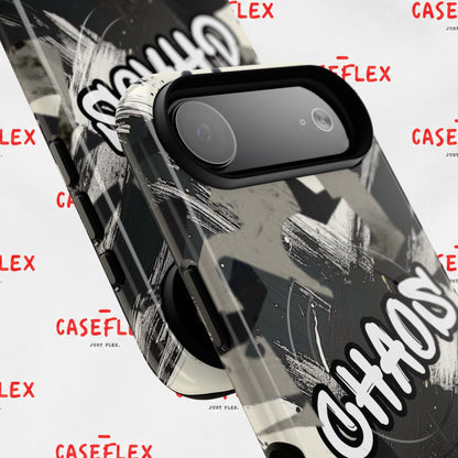 Black & White 'CHAOS' Graphic Tough Magnetic Case