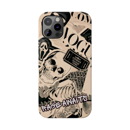 Rage Awaits Skull Collage Slim Phone Case — Magnetic Impact Protection
