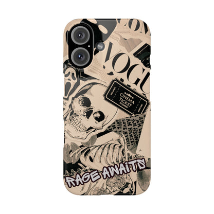 Rage Awaits Skull Collage Slim Phone Case — Magnetic Impact Protection