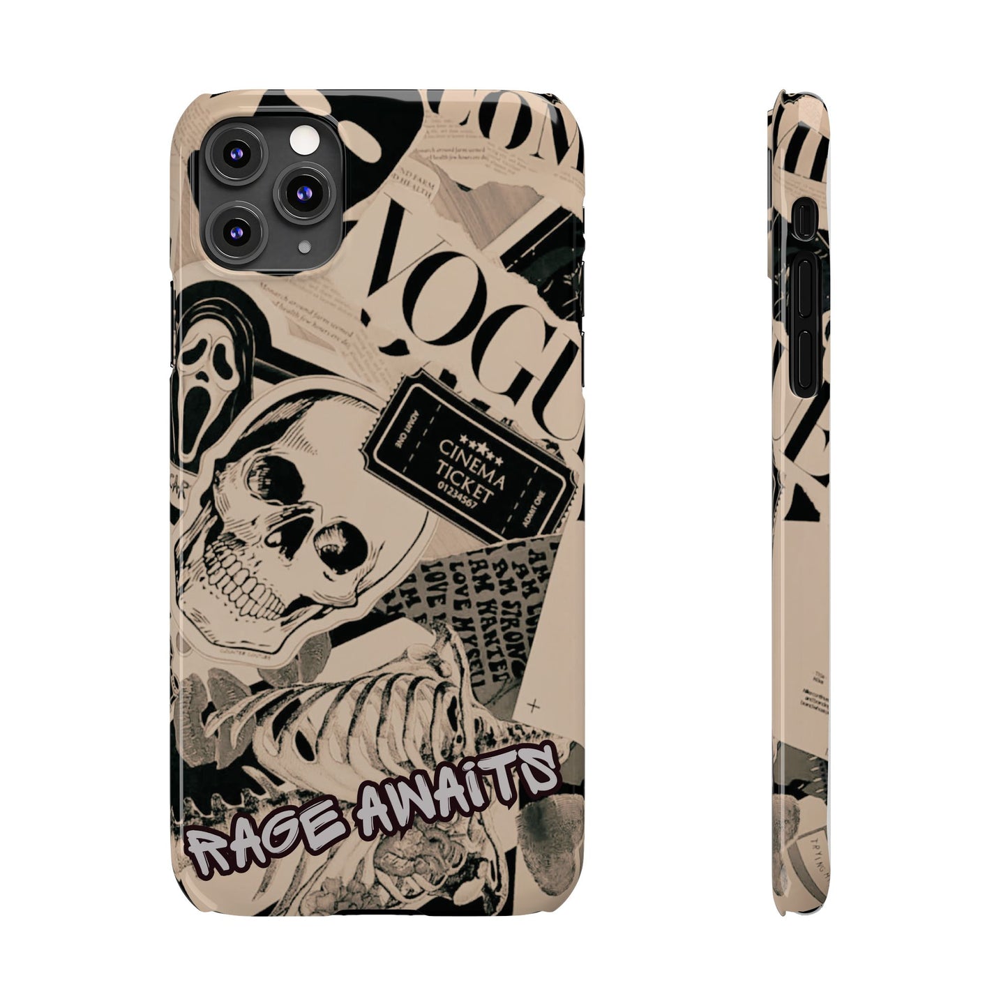 Rage Awaits Skull Collage Slim Phone Case — Magnetic Impact Protection