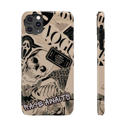 Rage Awaits Skull Collage Slim Phone Case — Magnetic Impact Protection