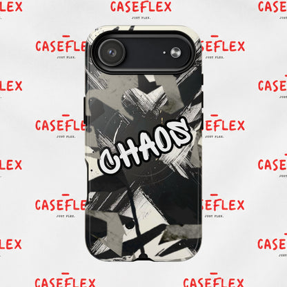 Black & White 'CHAOS' Graphic Tough Magnetic Case
