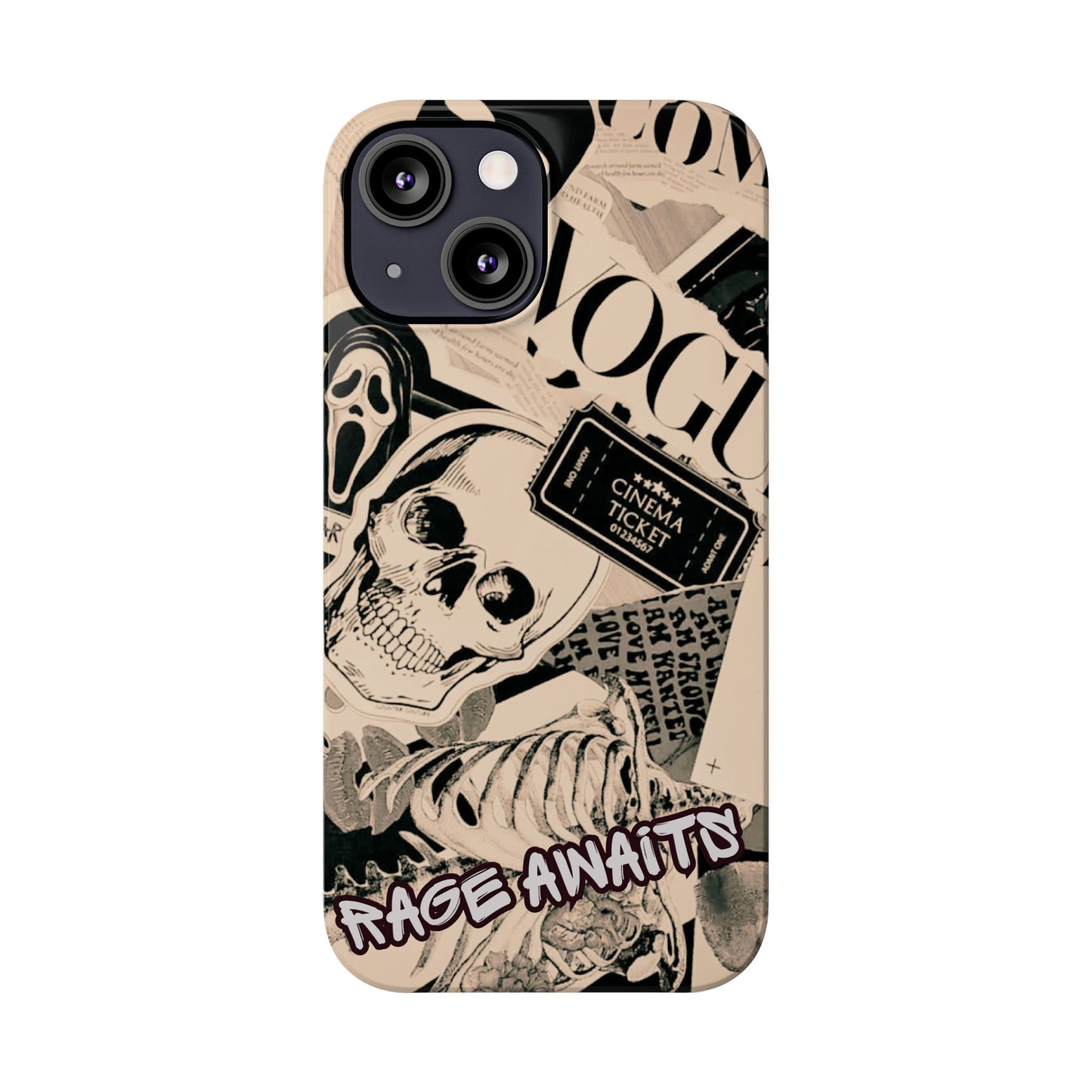 Rage Awaits Skull Collage Slim Phone Case — Magnetic Impact Protection