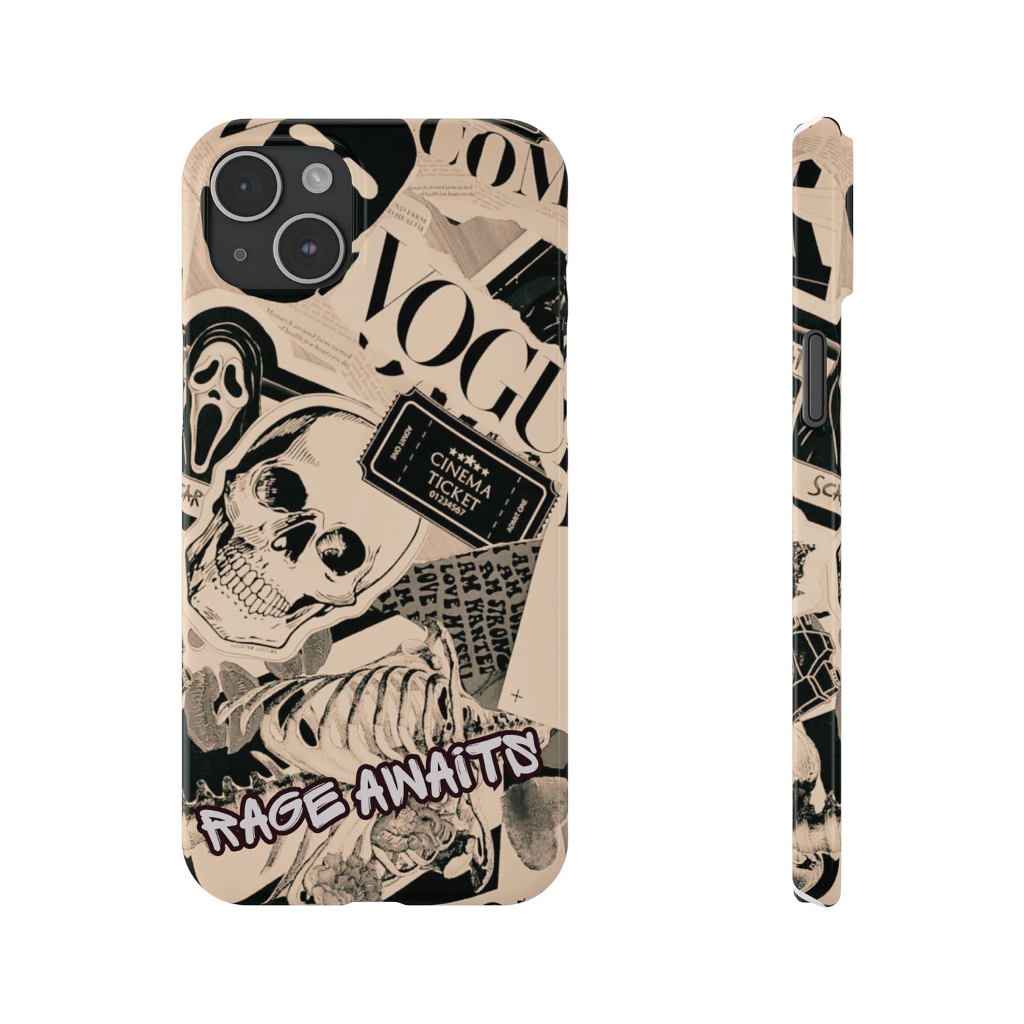 Rage Awaits Skull Collage Slim Phone Case — Magnetic Impact Protection
