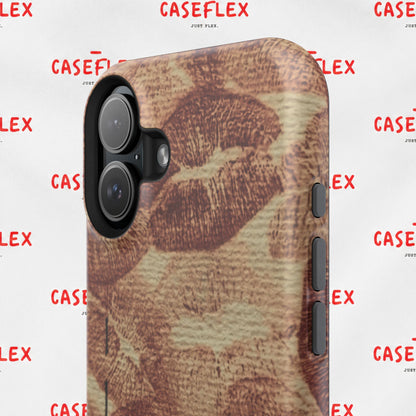 Kiss Print Impact-Resistant Phone Case — 'Love You' Vintage Lip Pattern