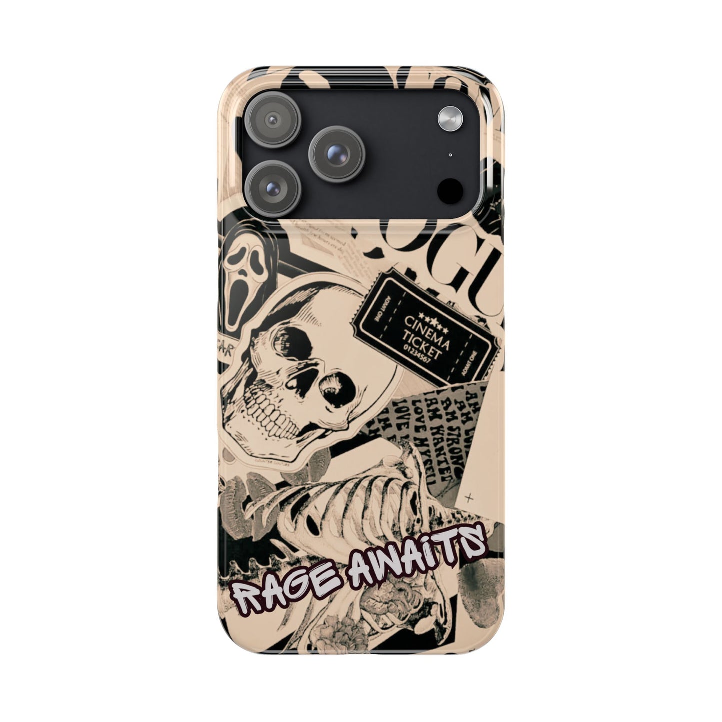 Rage Awaits Skull Collage Slim Phone Case — Magnetic Impact Protection
