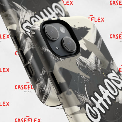 Black & White 'CHAOS' Graphic Tough Magnetic Case