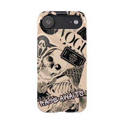 Rage Awaits Skull Collage Slim Phone Case — Magnetic Impact Protection