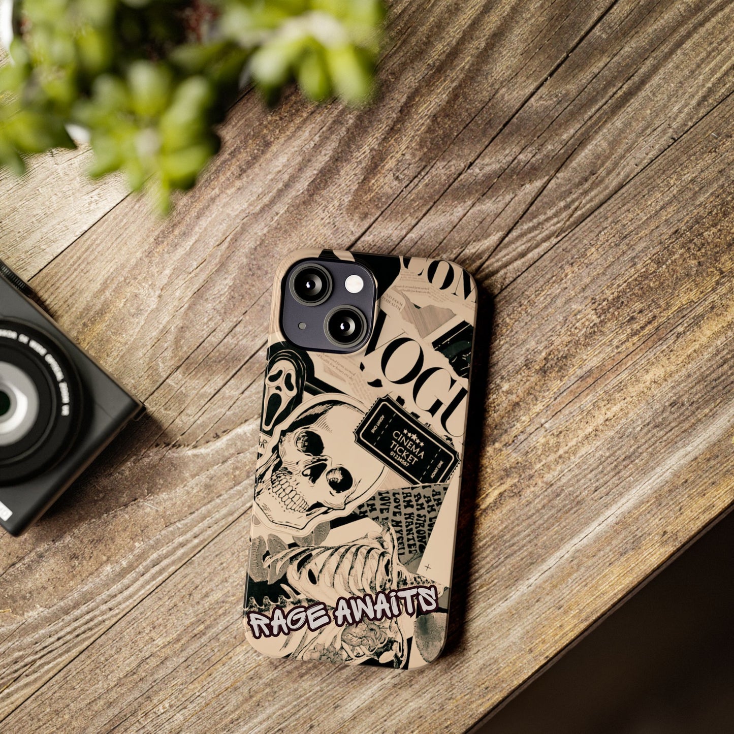 Rage Awaits Skull Collage Slim Phone Case — Magnetic Impact Protection