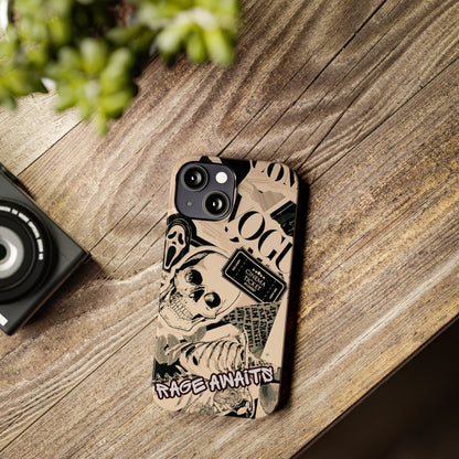 Rage Awaits Skull Collage Slim Phone Case — Magnetic Impact Protection