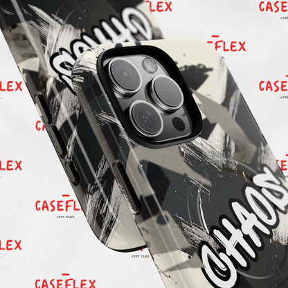 Black & White 'CHAOS' Graphic Tough Magnetic Case