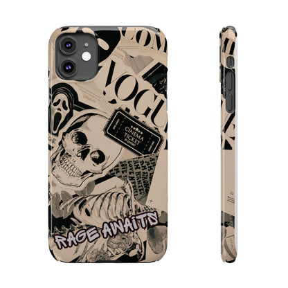 Rage Awaits Skull Collage Slim Phone Case — Magnetic Impact Protection