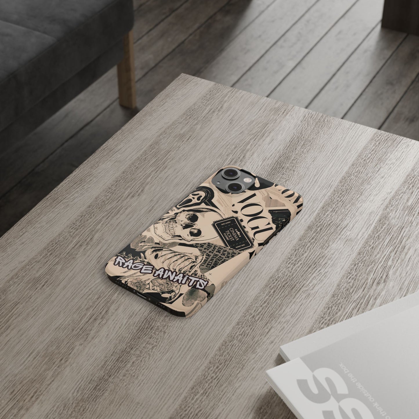 Rage Awaits Skull Collage Slim Phone Case — Magnetic Impact Protection