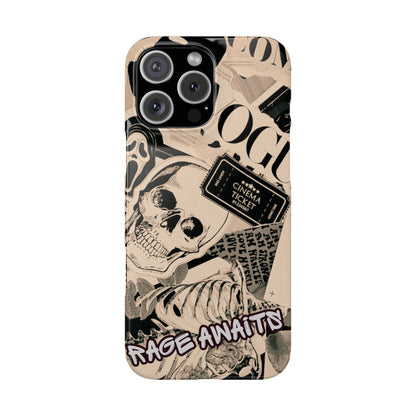 Rage Awaits Skull Collage Slim Phone Case — Magnetic Impact Protection