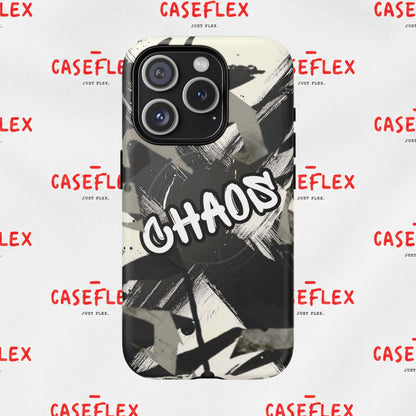 Black & White 'CHAOS' Graphic Tough Magnetic Case