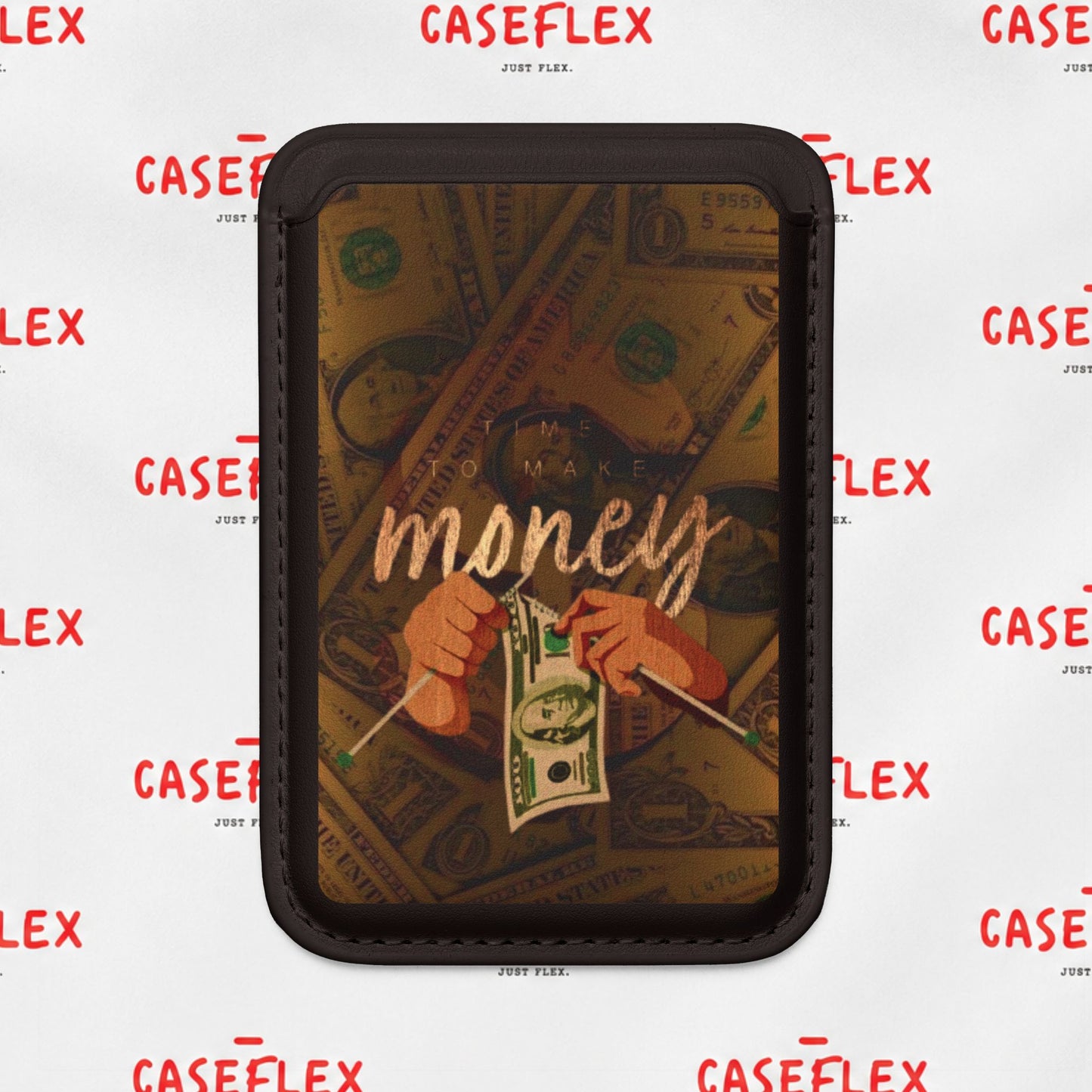 Money Graphic MagSafe Vegan Wallet — Card Holder with 'money' Design