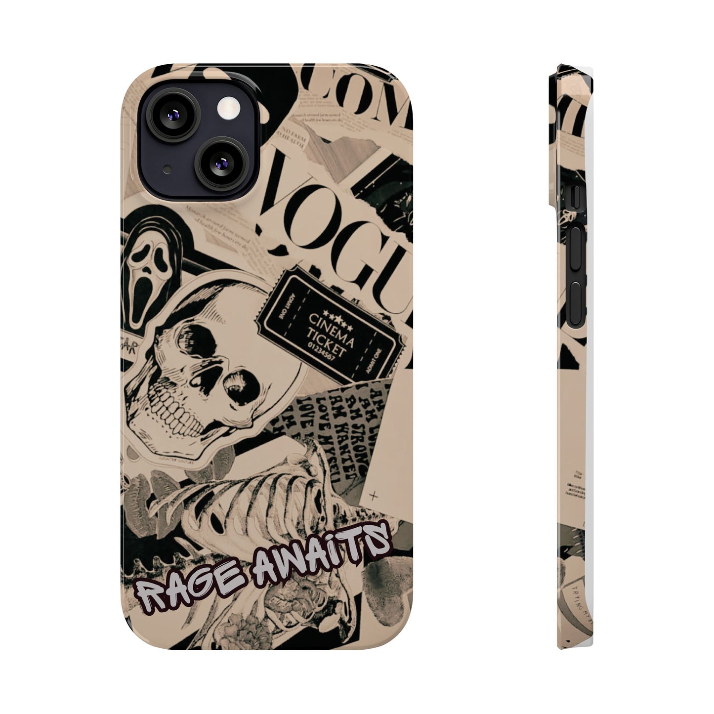 Rage Awaits Skull Collage Slim Phone Case — Magnetic Impact Protection