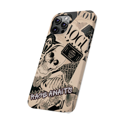 Rage Awaits Skull Collage Slim Phone Case — Magnetic Impact Protection