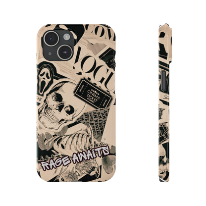 Rage Awaits Skull Collage Slim Phone Case — Magnetic Impact Protection