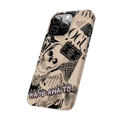 Rage Awaits Skull Collage Slim Phone Case — Magnetic Impact Protection