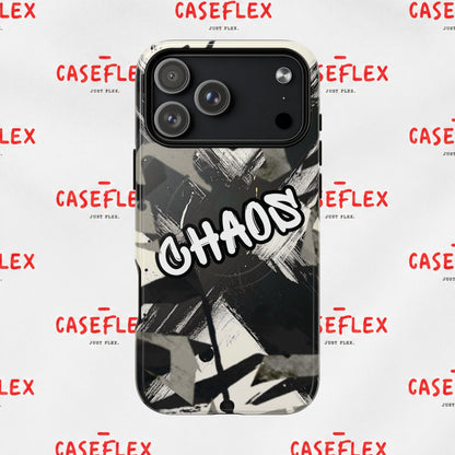 Black & White 'CHAOS' Graphic Tough Magnetic Case