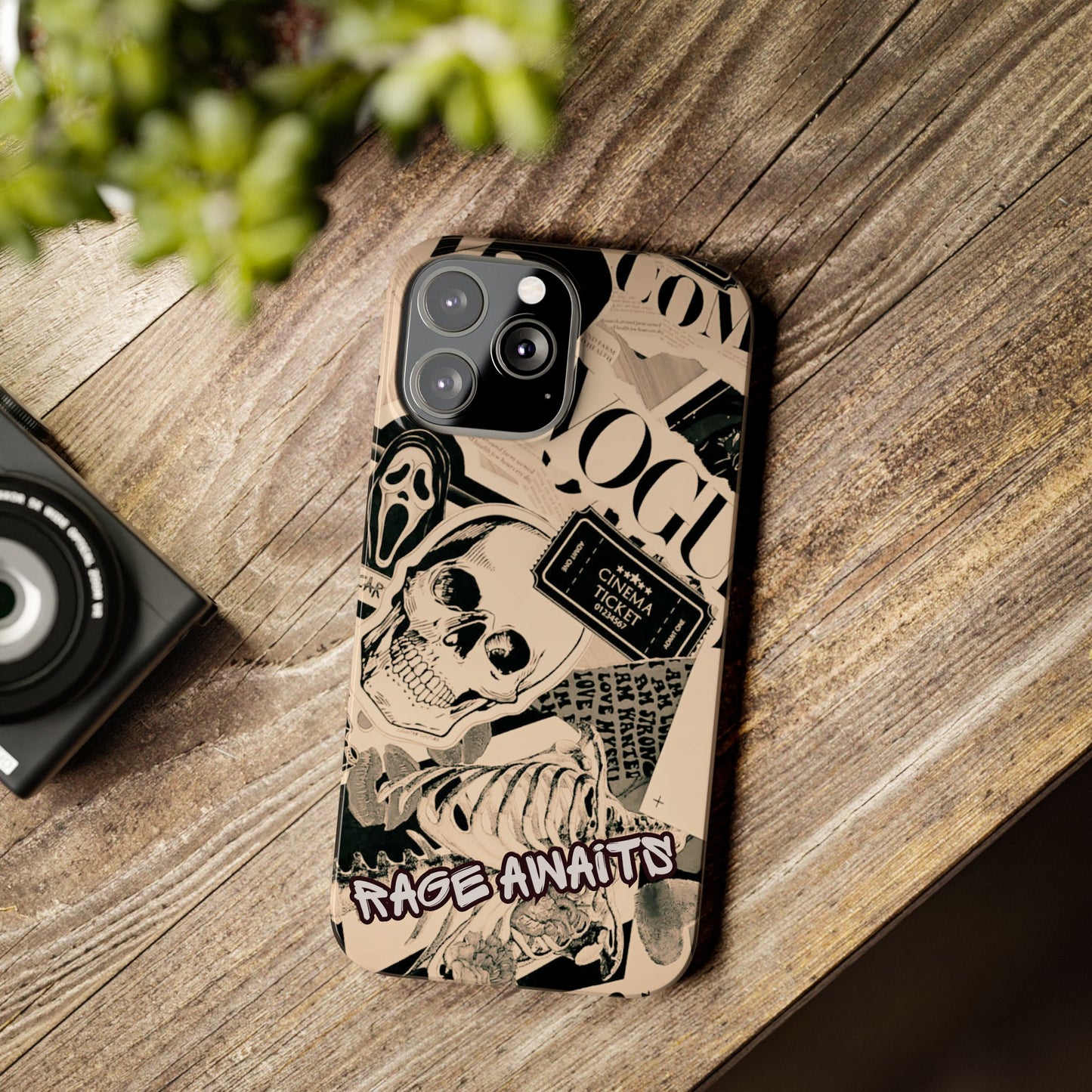 Rage Awaits Skull Collage Slim Phone Case — Magnetic Impact Protection