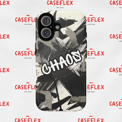 Black & White 'CHAOS' Graphic Tough Magnetic Case