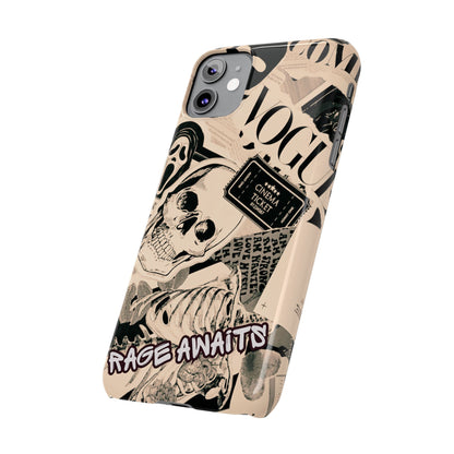 Rage Awaits Skull Collage Slim Phone Case — Magnetic Impact Protection