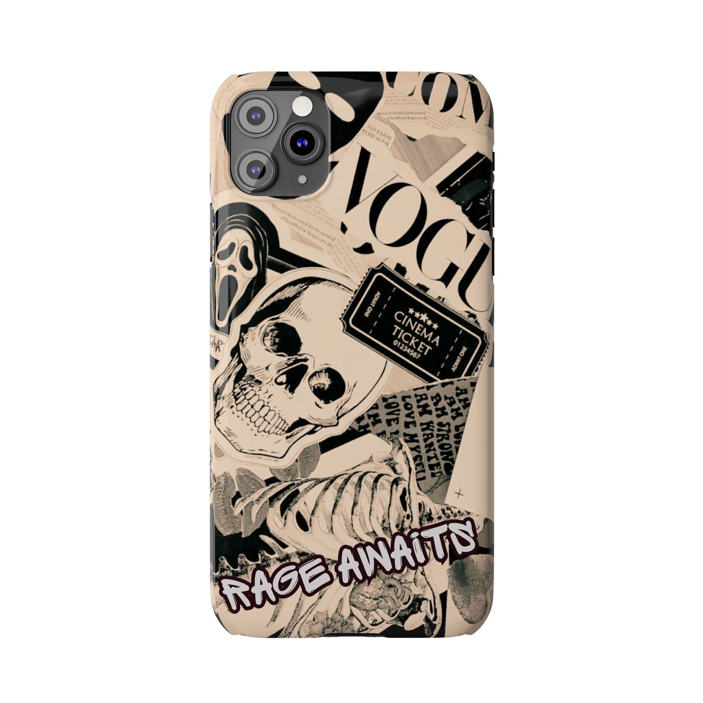 Rage Awaits Skull Collage Slim Phone Case — Magnetic Impact Protection