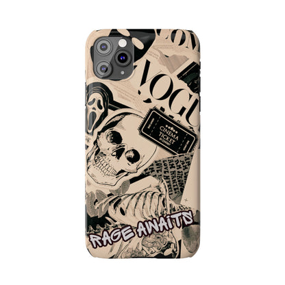 Rage Awaits Skull Collage Slim Phone Case — Magnetic Impact Protection