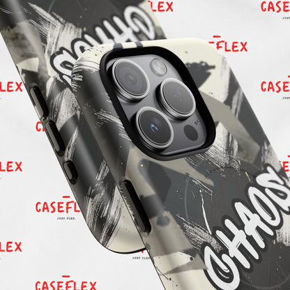 Black & White 'CHAOS' Graphic Tough Magnetic Case