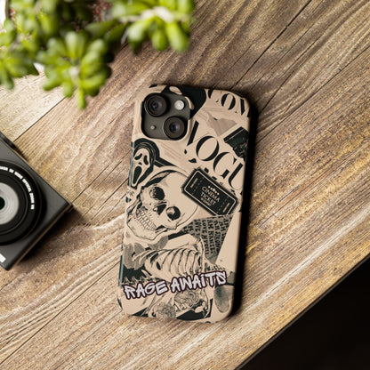 Rage Awaits Skull Collage Slim Phone Case — Magnetic Impact Protection