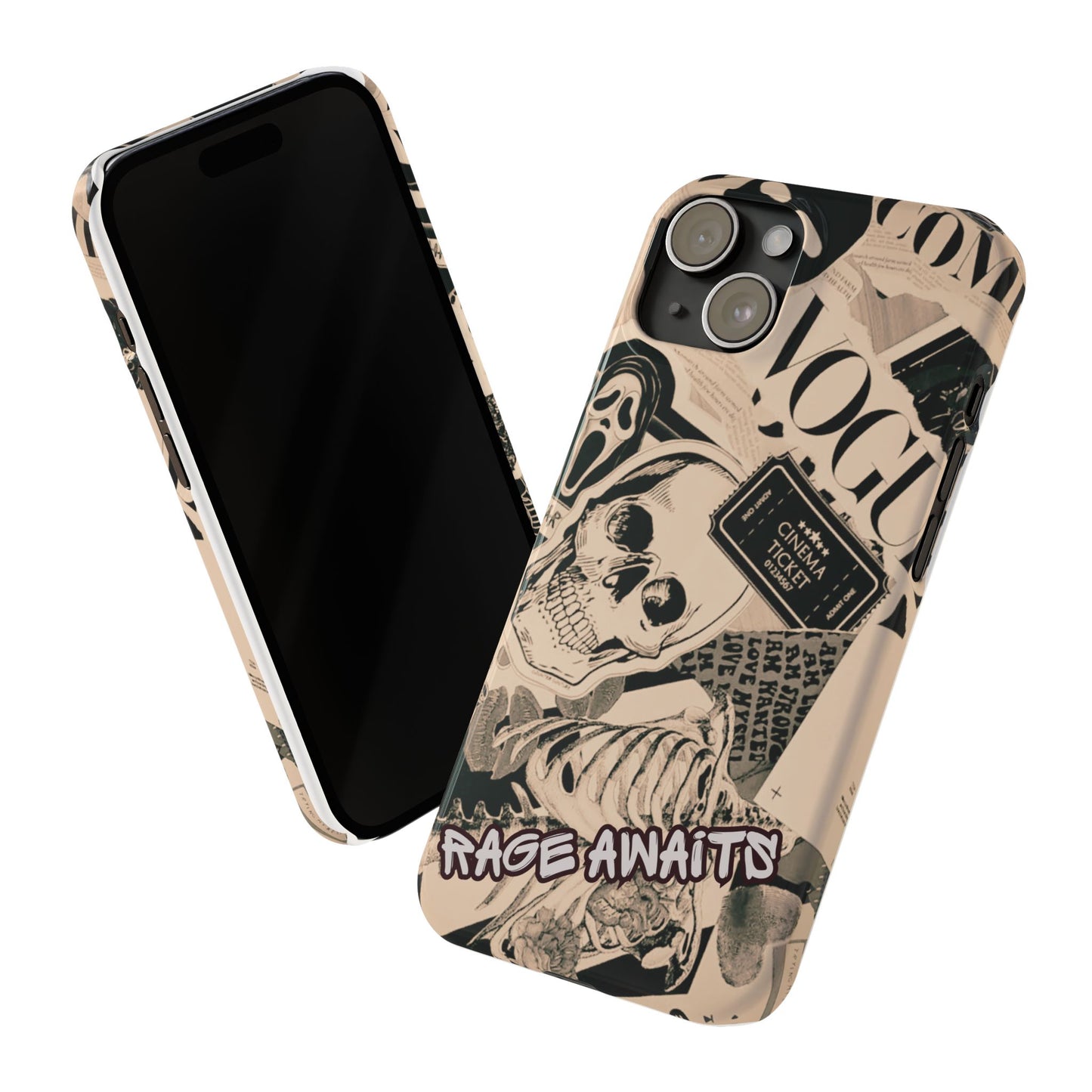 Rage Awaits Skull Collage Slim Phone Case — Magnetic Impact Protection