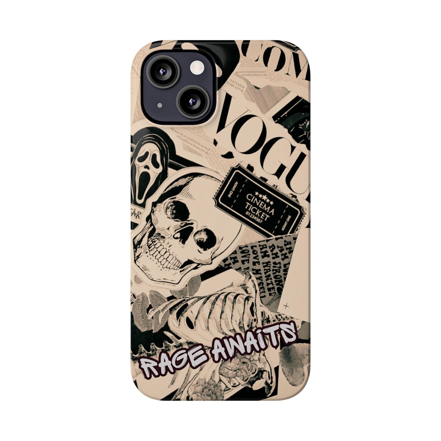 Rage Awaits Skull Collage Slim Phone Case — Magnetic Impact Protection