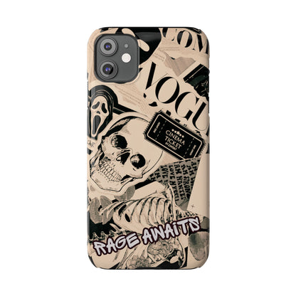 Rage Awaits Skull Collage Slim Phone Case — Magnetic Impact Protection