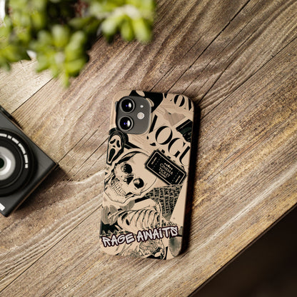 Rage Awaits Skull Collage Slim Phone Case — Magnetic Impact Protection