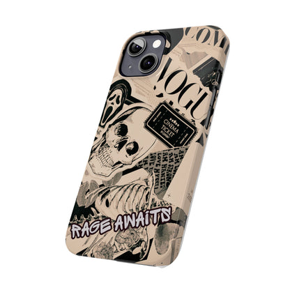 Rage Awaits Skull Collage Slim Phone Case — Magnetic Impact Protection