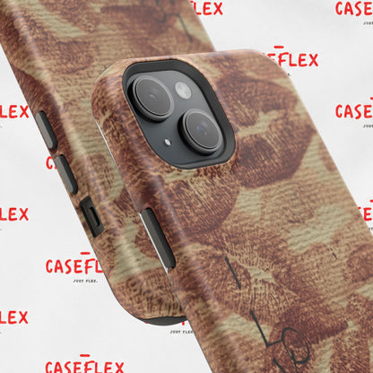 Kiss Print Impact-Resistant Phone Case — 'Love You' Vintage Lip Pattern