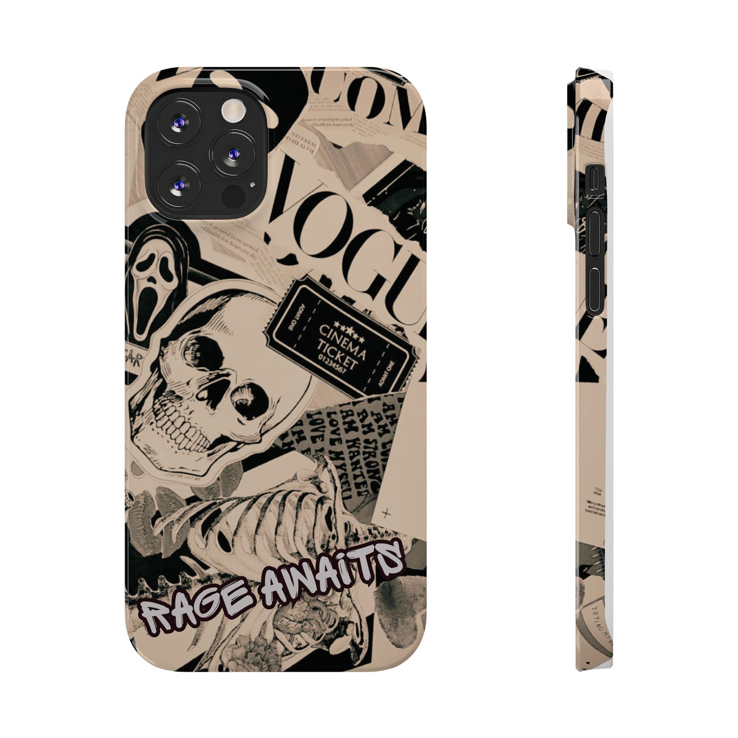 Rage Awaits Skull Collage Slim Phone Case — Magnetic Impact Protection