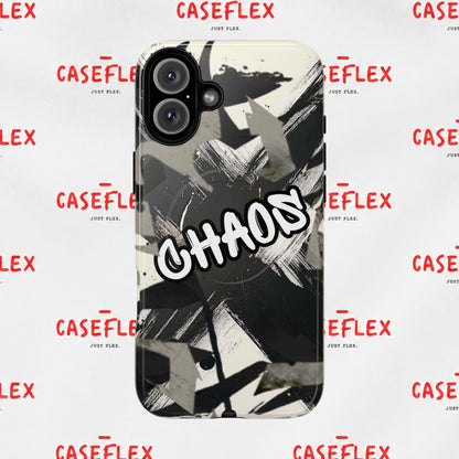 Black & White 'CHAOS' Graphic Tough Magnetic Case