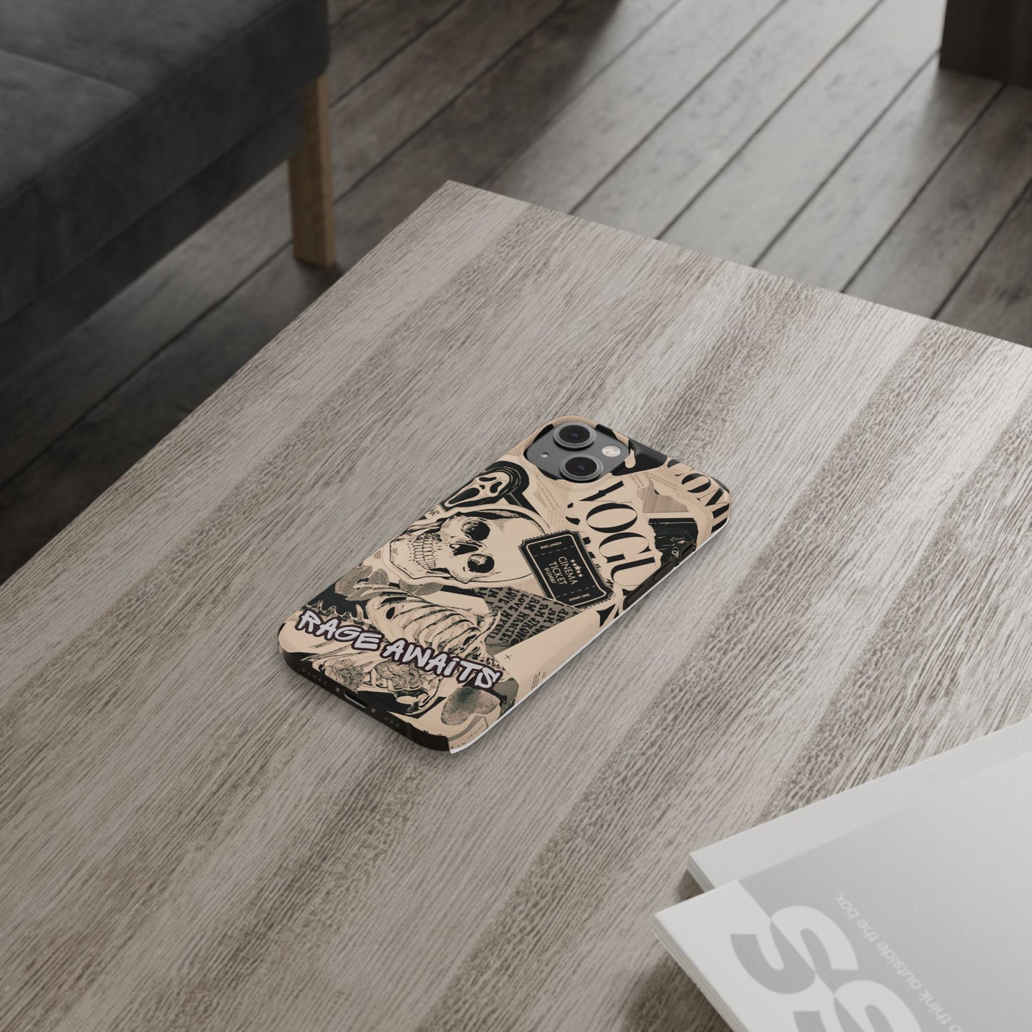 Rage Awaits Skull Collage Slim Phone Case — Magnetic Impact Protection