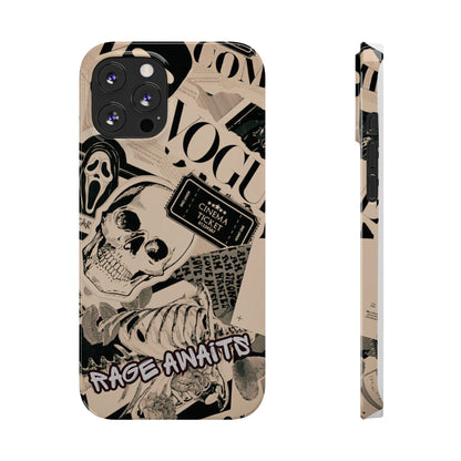 Rage Awaits Skull Collage Slim Phone Case — Magnetic Impact Protection